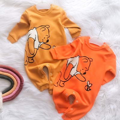 Winnie pooh unisex mevsimlik bebe tulum 