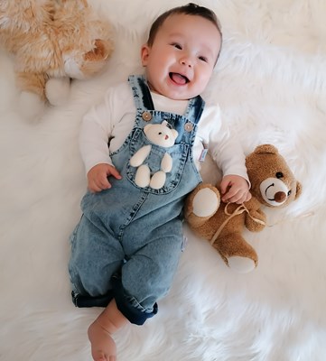 Ayıcık oyuncaklı yumusacık unisex kot Salopet 