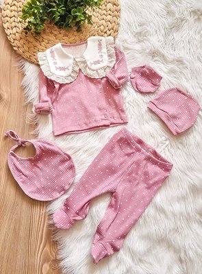 Dantel yaka fittili şık 5 li set 