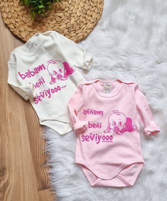 Babam ve Anne soğanlı 2li body set