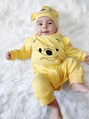Winnie pooh şapkalı mevsimlik tulum 
