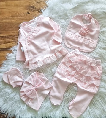 Fırfirli boneli 5li set