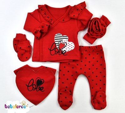 Love yazılı yenidogan 5li set
