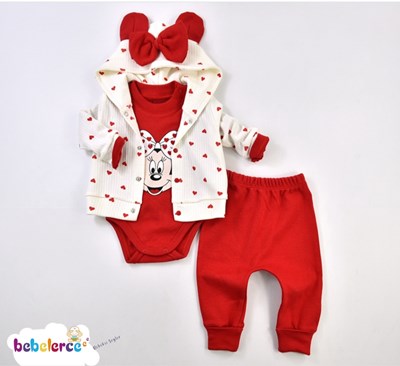 Minnie mause hırkalı 3lü takım 