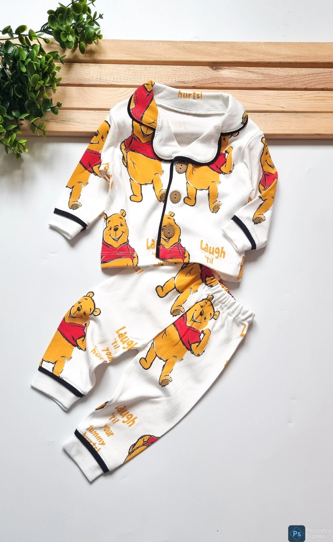 Oynayan ayıcık desenli pijama takımı 