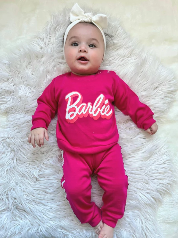 Barbi yazılı yaldız seritli 2 li takım 