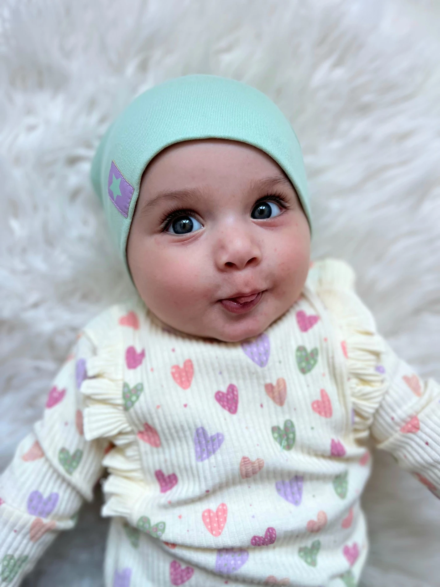 Fırfır Detaylı mini kalpli mevsimlik kaşkorse takım 