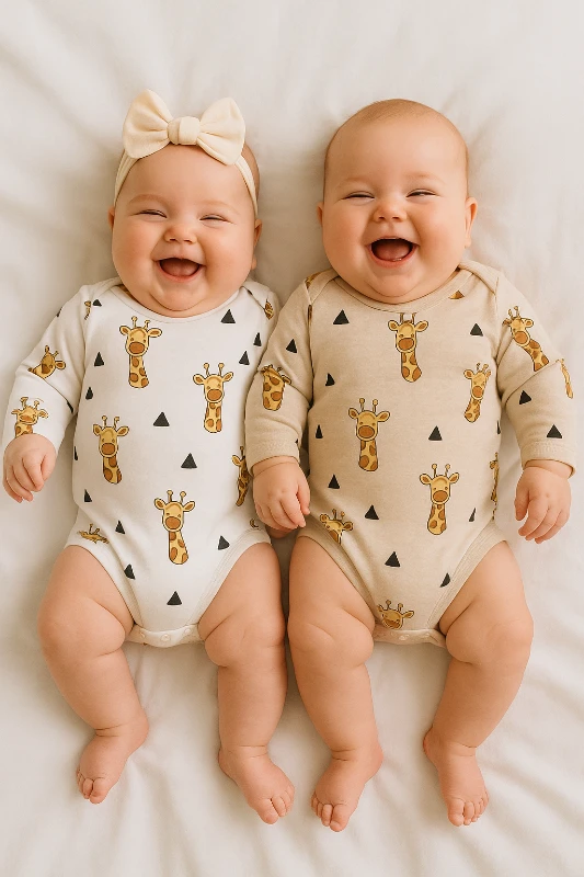 Zürafa desenli body 