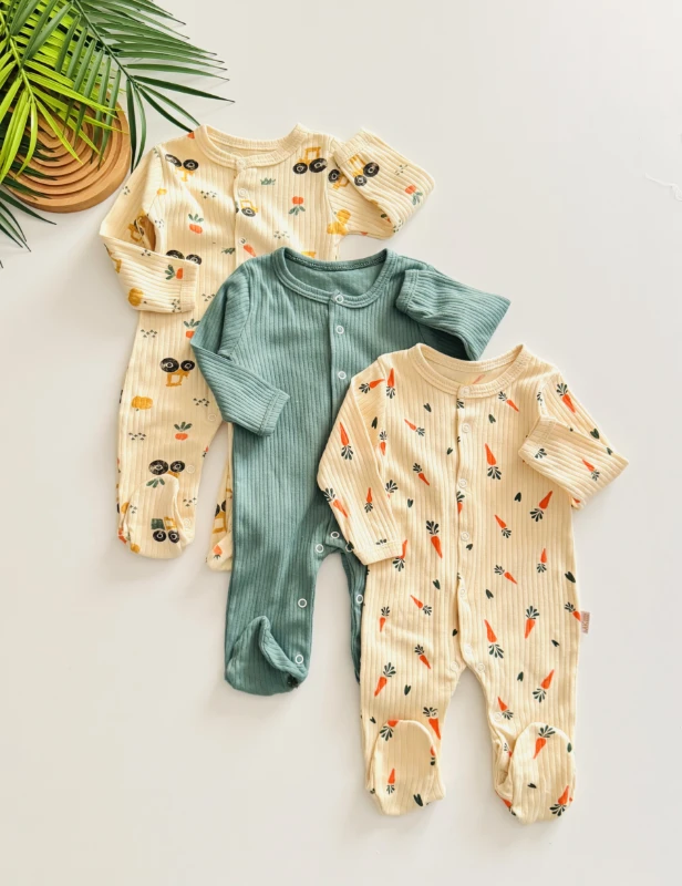 Farms desenli ayakli kaskorse 3 lü tulum seti