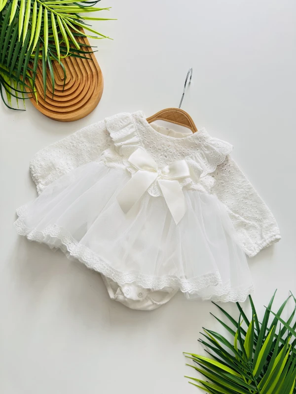 Arvın baby romper dantelli elbise 
