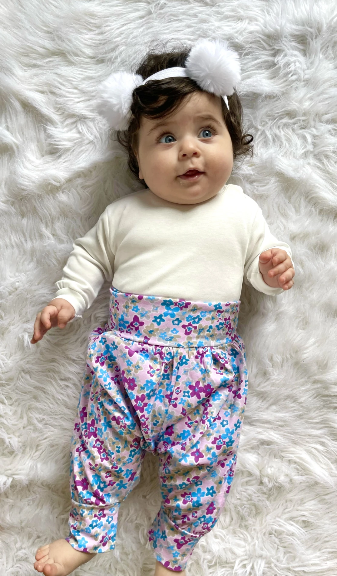 Bahar çiçekleri şalvar body & bandana takımı 