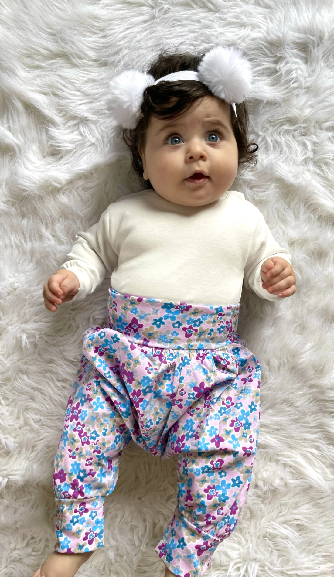 Bahar çiçekleri şalvar body & bandana takımı 