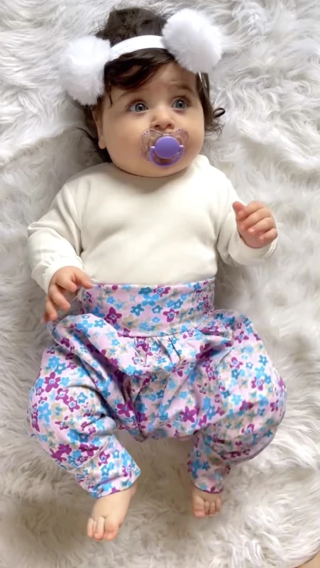 Bahar çiçekleri şalvar body & bandana takımı 