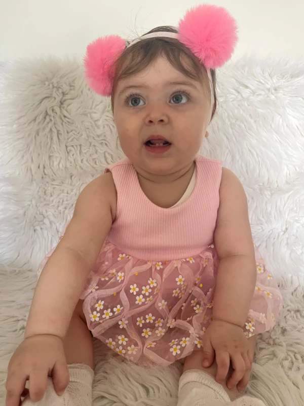 Mini papatyalı tütülü elbise
