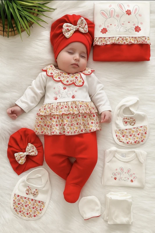 Bahar cıcekli firfir detaylı 10 lu set