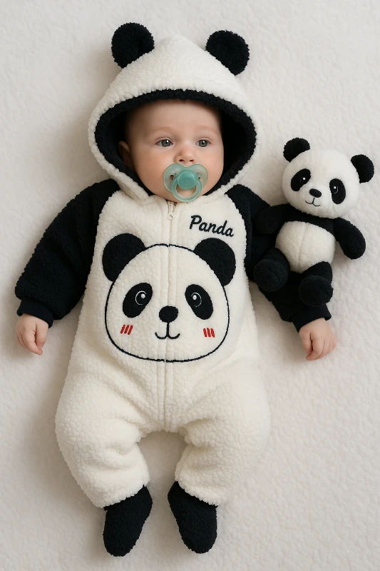 Kapüşonlu panda welsoft tulum