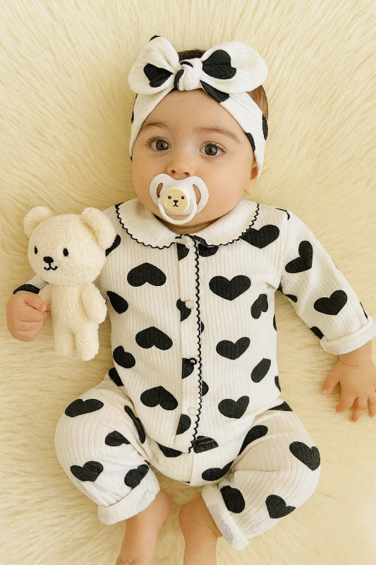 Siyah kalpli pijama (bandana dahil değil)