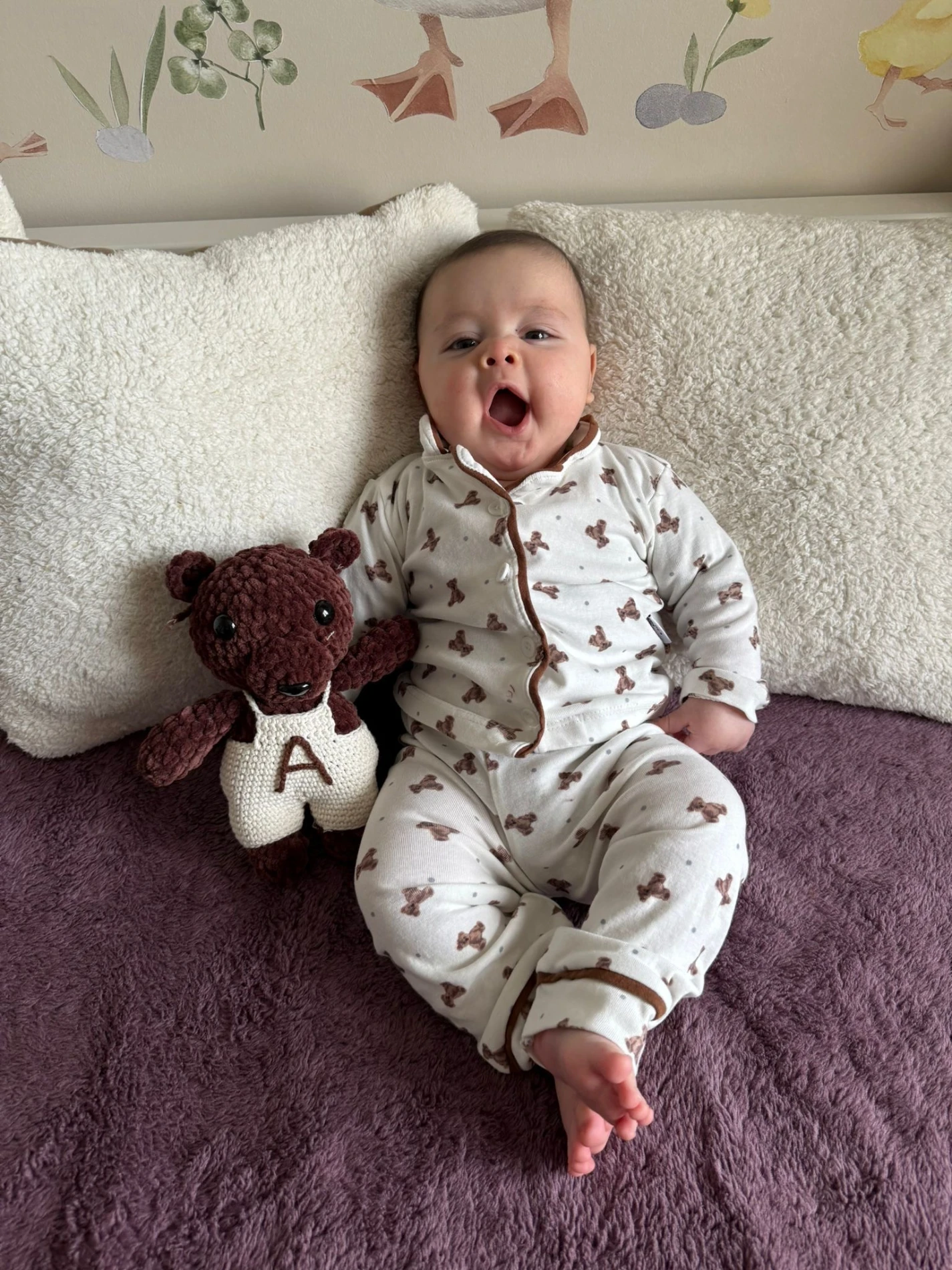 Mınık ayıcık desenli pijama takımı