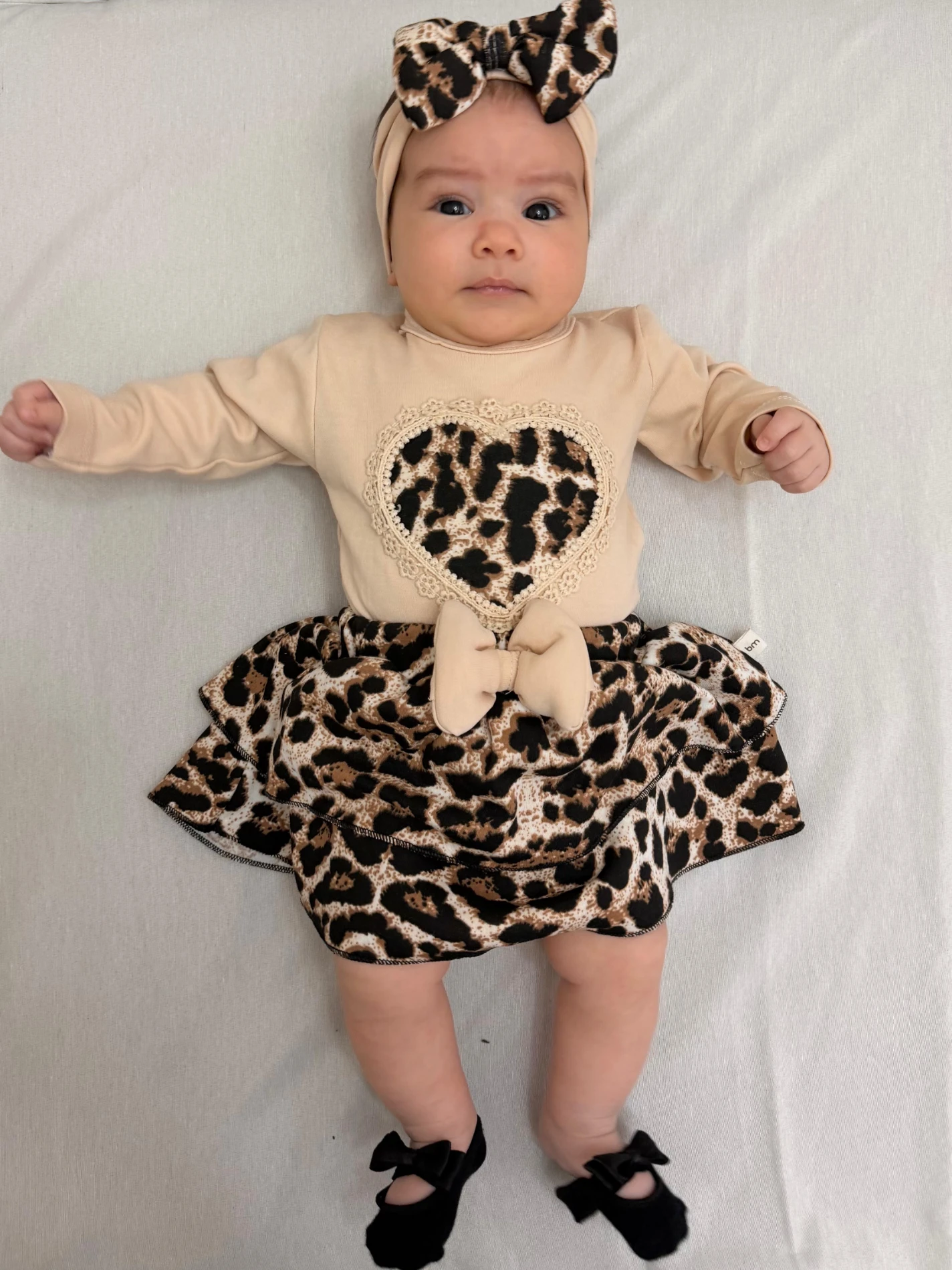 Leopar kapli body bandana ve etek takımı