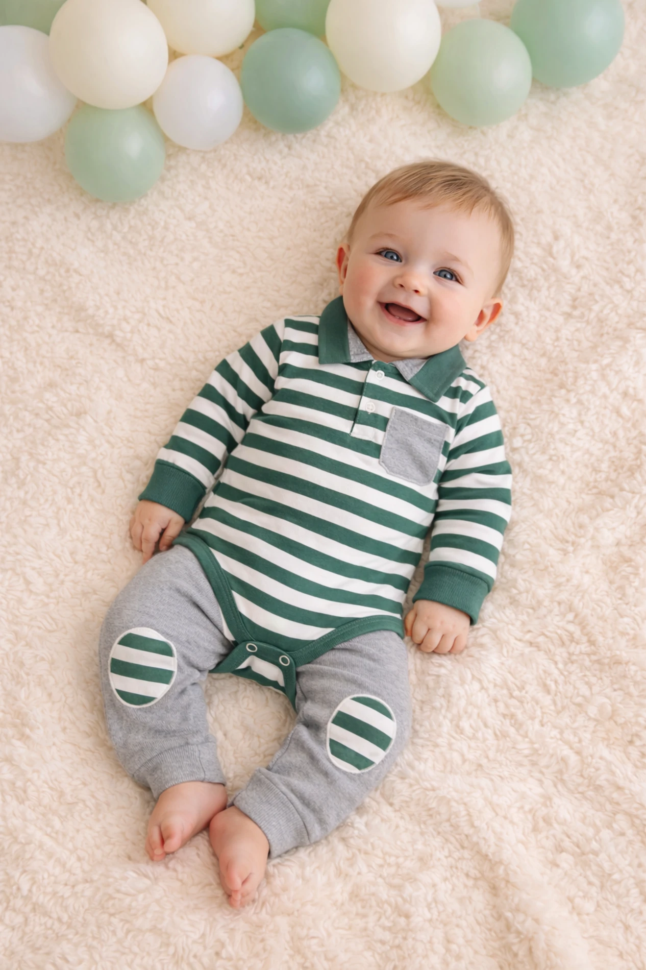 Polo yaka şerit detaylı 2li takım