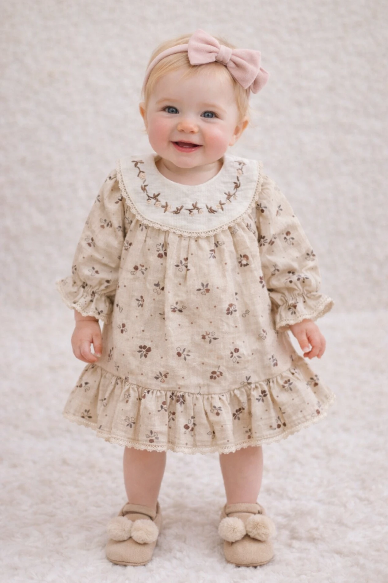 Vintage bebe yaka elbise  