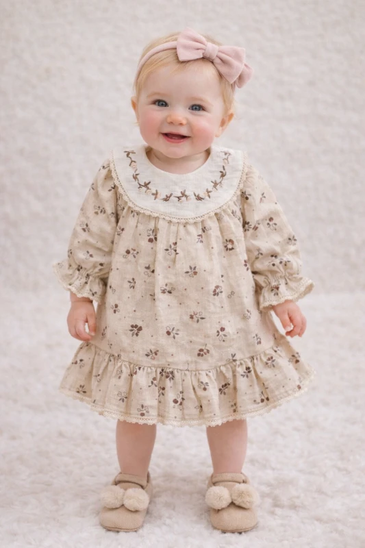 Vintage bebe yaka elbise 