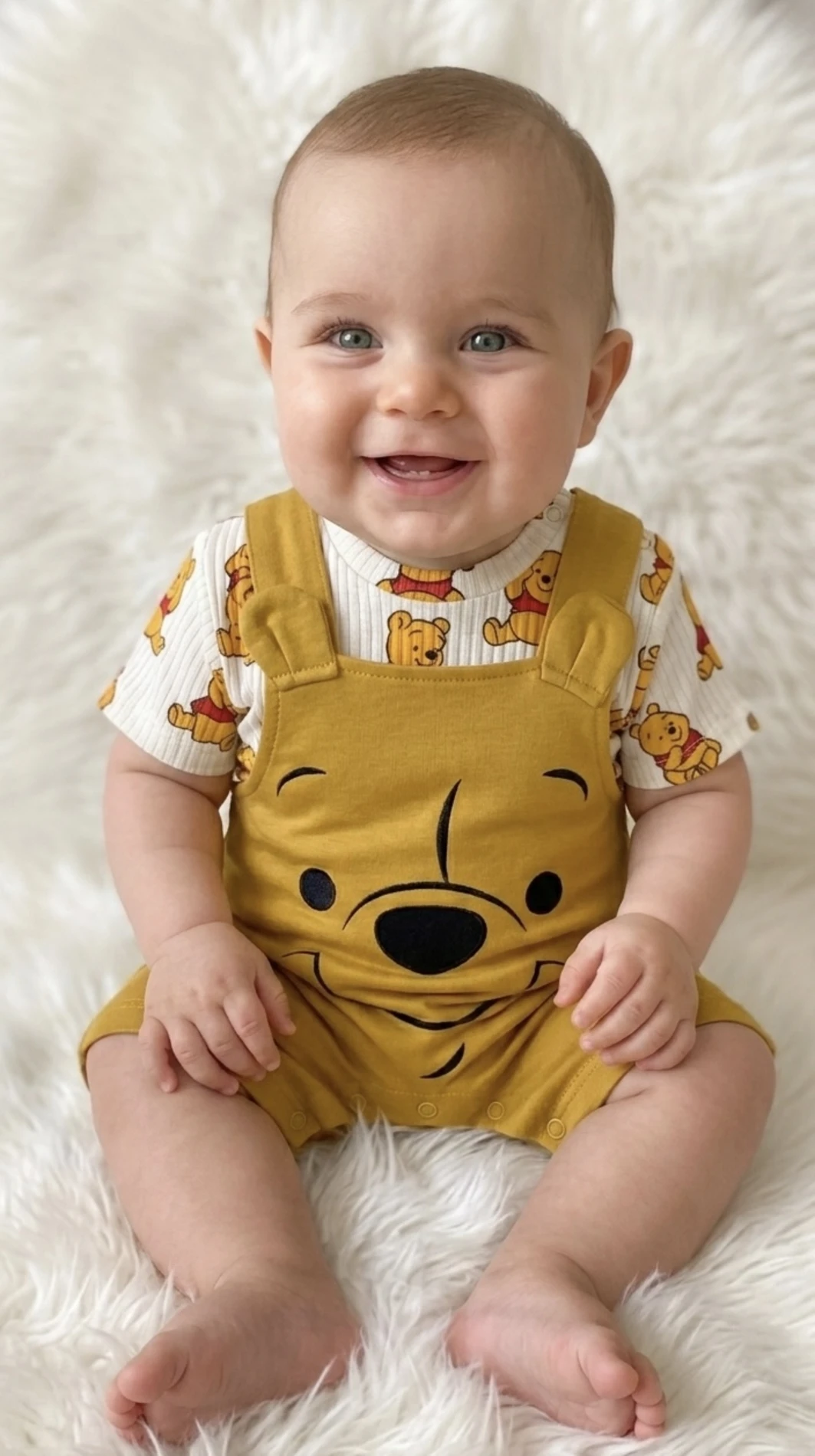 Bal ayıcık salopet ve body takımı unısex 